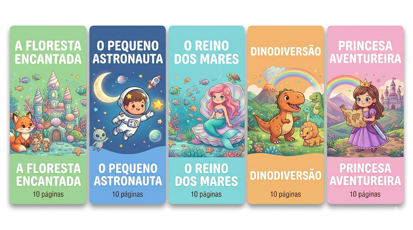 Capas dos 5 livrinhos infantis para imprimir
